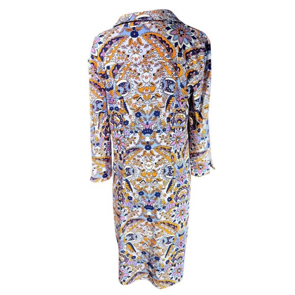 Talbots Womens S Multicolor Paisley Long-Sleeve Pull-On Dress With Buttons - Picture 3 of 9